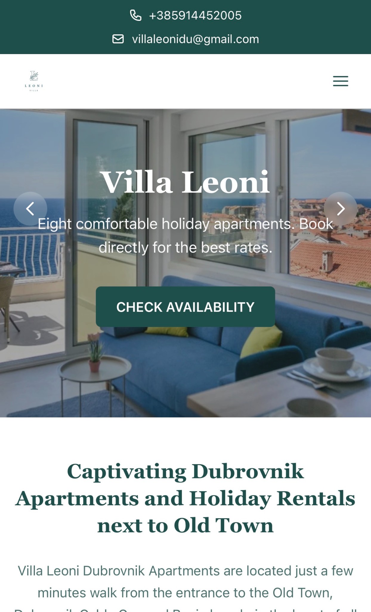 Travel – Travel project, website development Dubrovnik