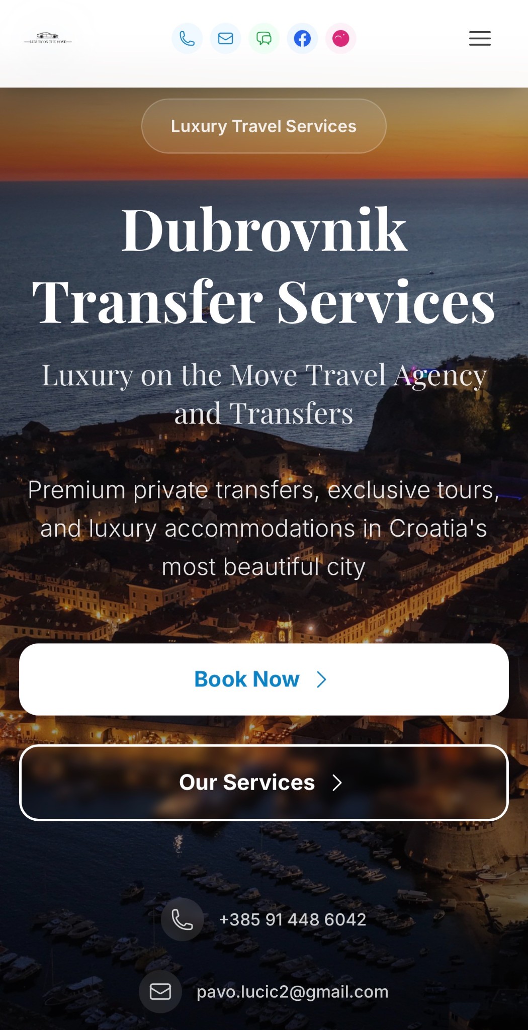 Travel – Travel project, website development Dubrovnik